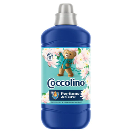 Кондиціонер для білизни Coccolino Perfume&Care Water Lily & Pink Grapefruit  з ароматом водяної лілія та грейпфрут, 51 прання, 1275 мл